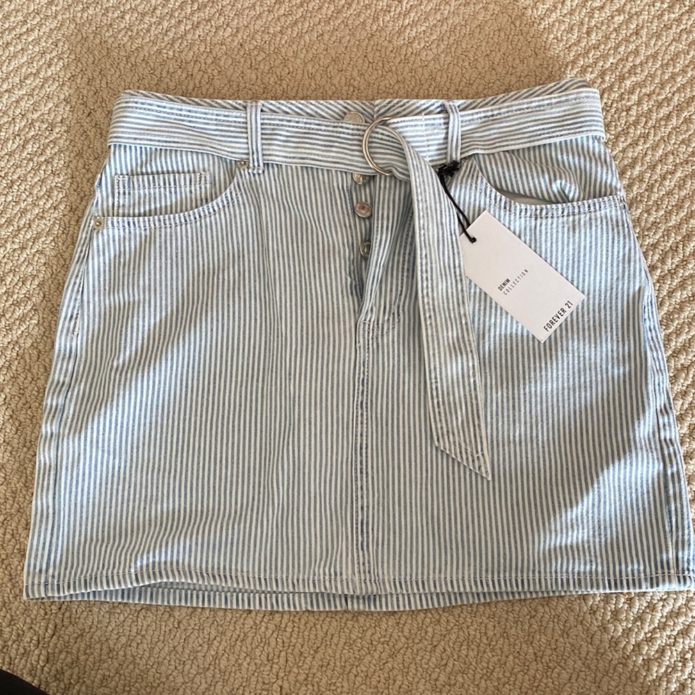 HM mini striped jean skirt